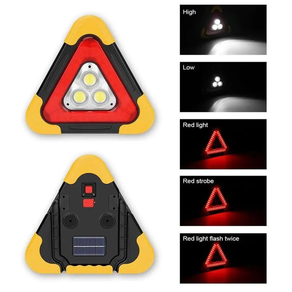 Luz Triángulo De Emergencia 3 Led Powerbank de Carga Solar Usb HB-7709