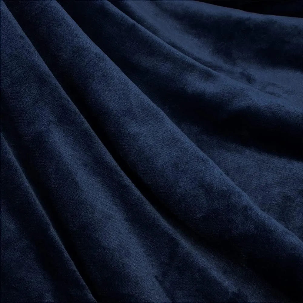 Frazada de Felpa Suave 2 Plazas 150 x 200 cm Color Azul Oscuro