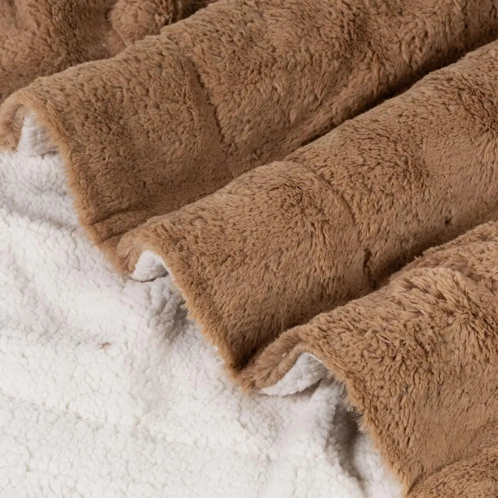 Frazada de Felpa Suave 2 Plazas 150 x 200 cm Color Beige