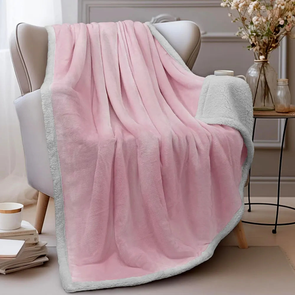 Frazada de Felpa Suave 2 Plazas 150 x 200 cm Color Rosa