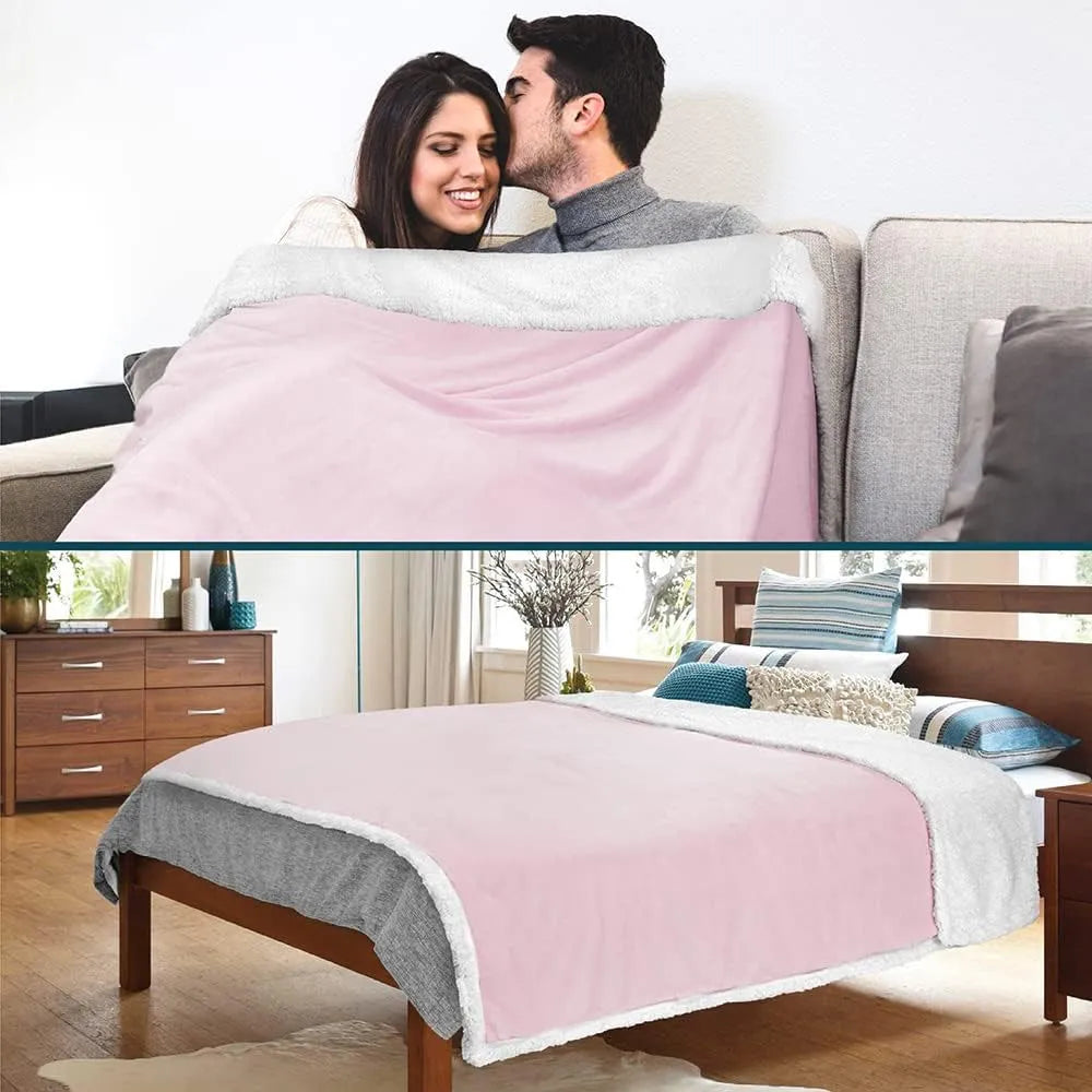 Frazada de Felpa Suave 2 Plazas 150 x 200 cm Color Rosa