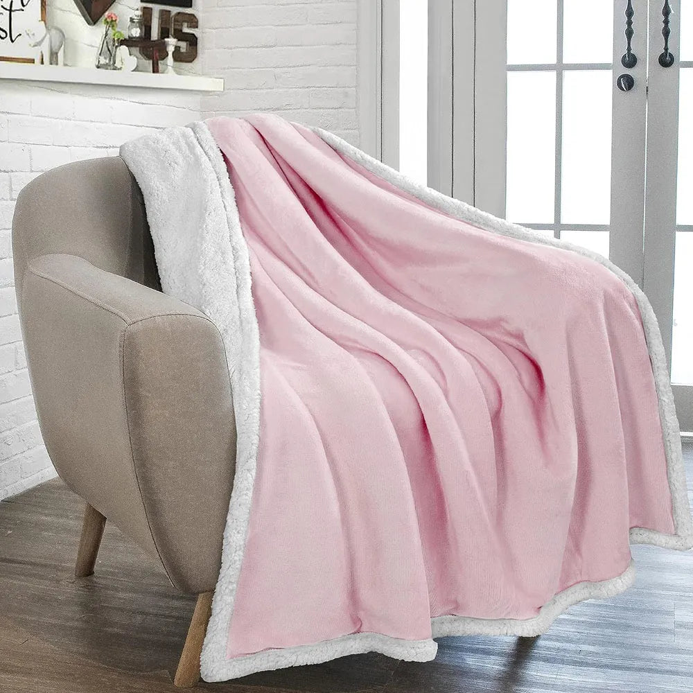Frazada de Felpa Suave 2 Plazas 150 x 200 cm Color Rosa