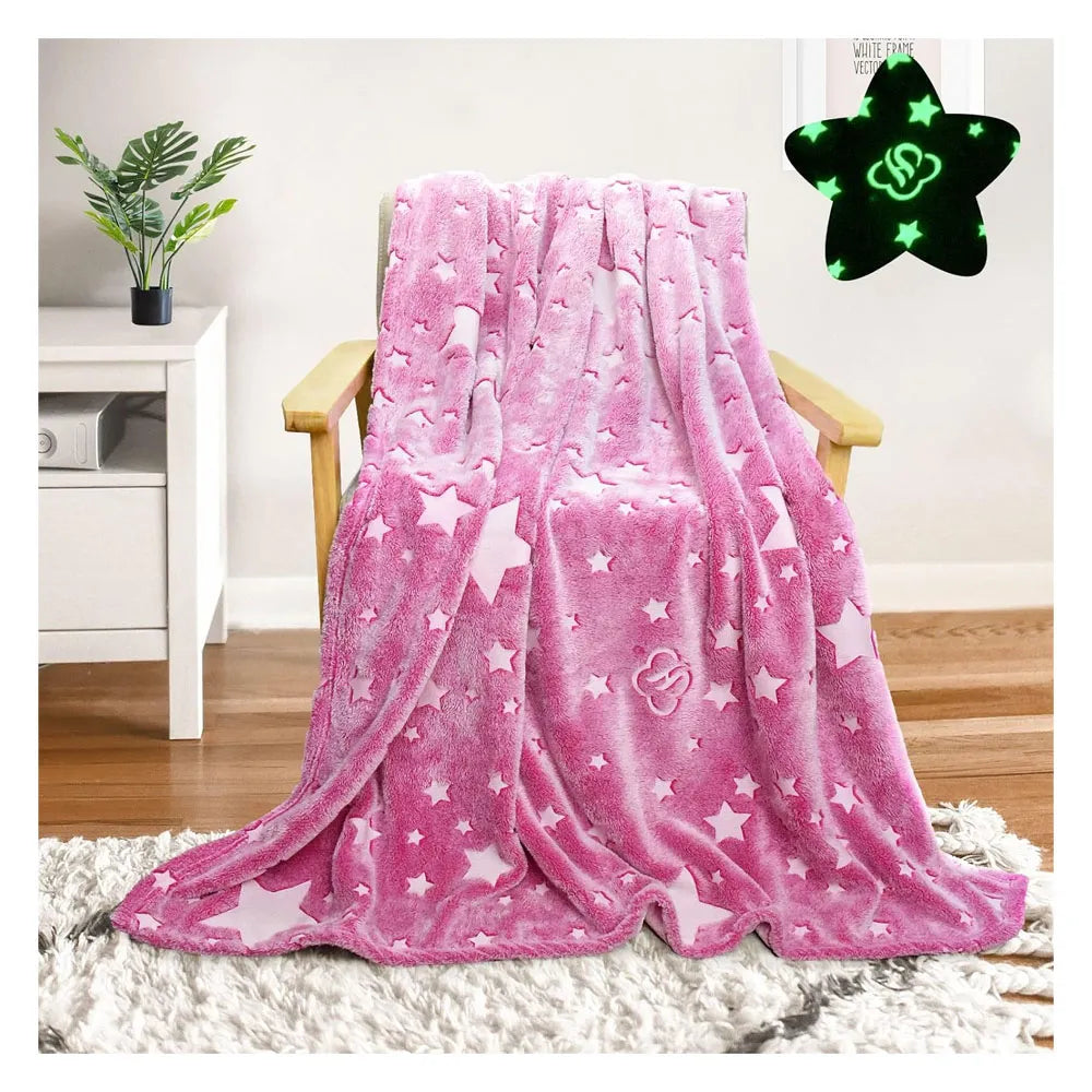 Manta Magica Brilla en la Oscuridad Para Niño/a Modelo Estrella Rosa