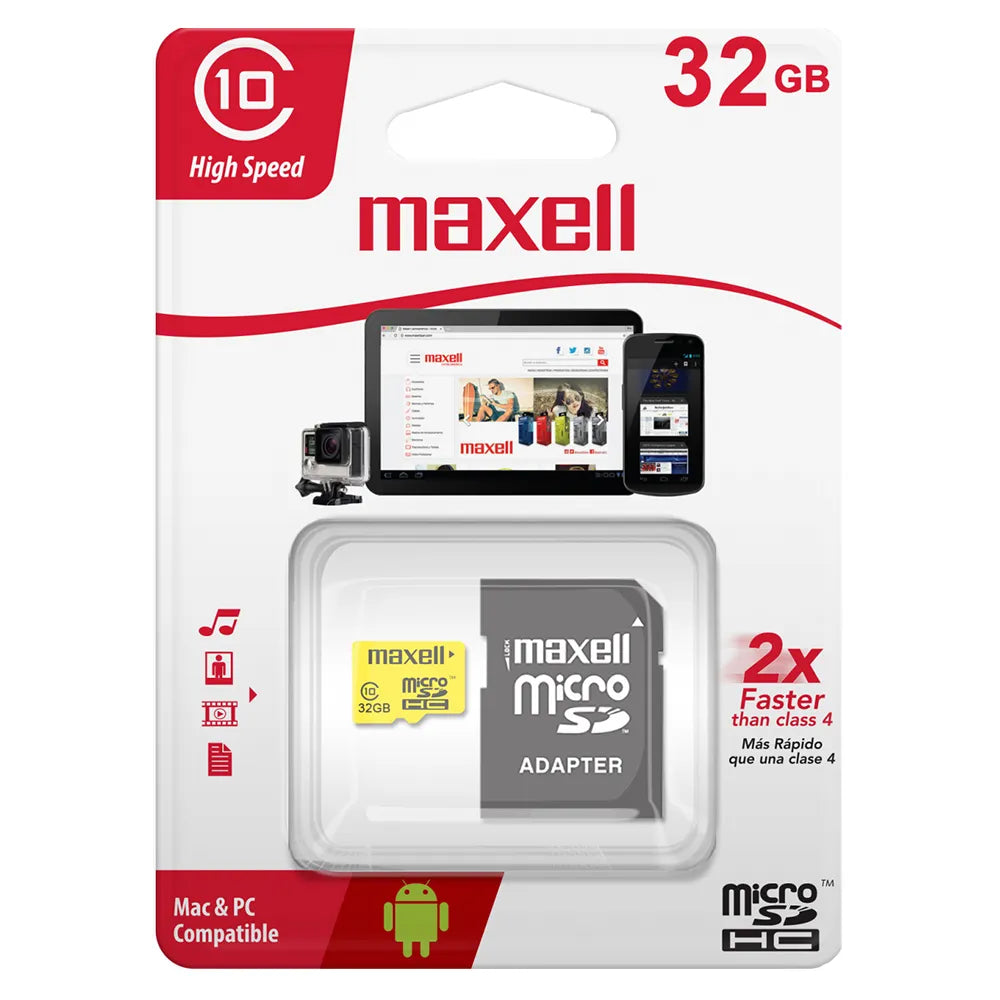 Micro SD Maxell HC C10 90Mb/s 32GB UHS-I + Adaptador