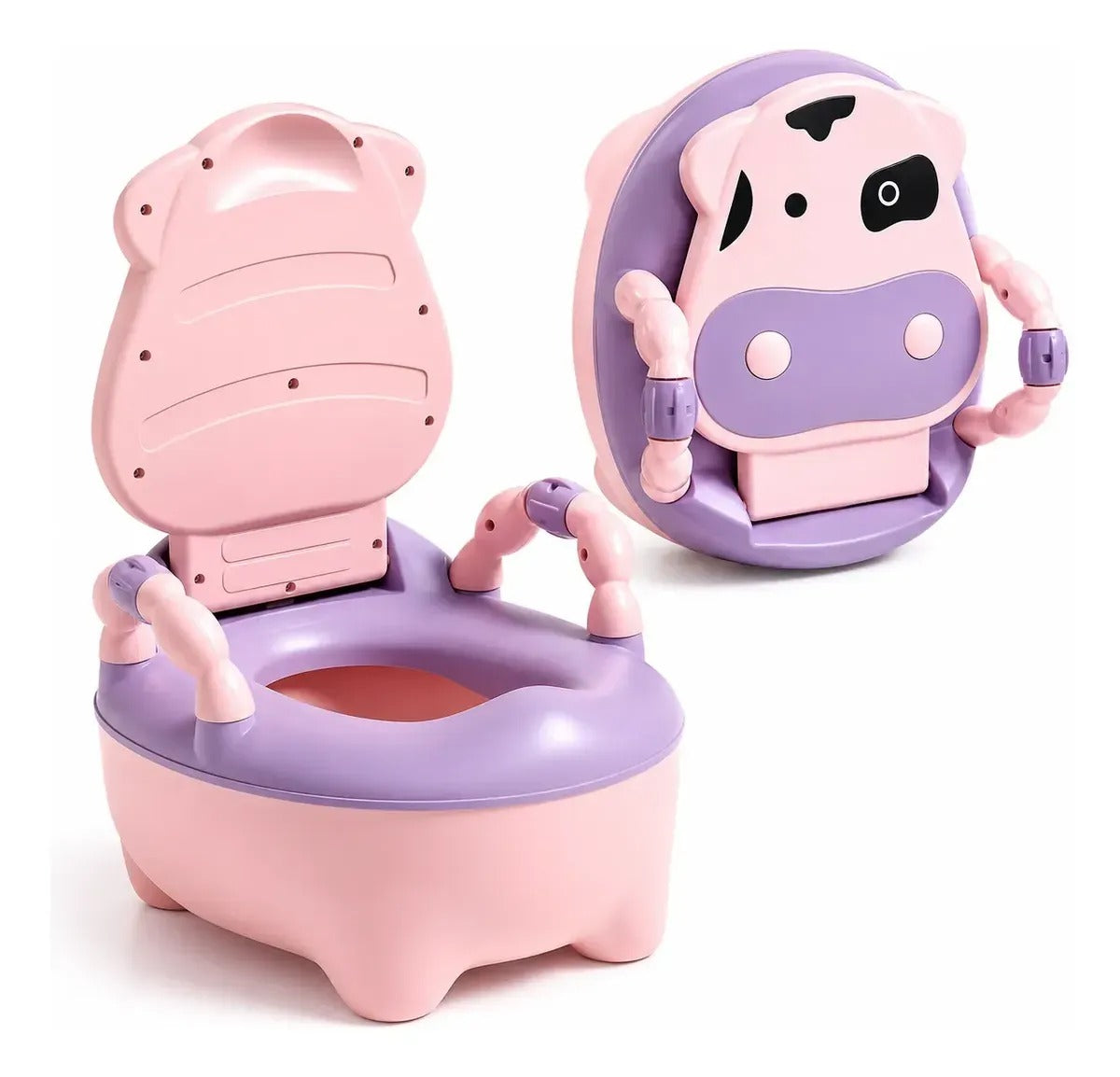 Pelela Bacinica Baño Infantil para Niños/as con Cojín de Vaquita Color Rosa