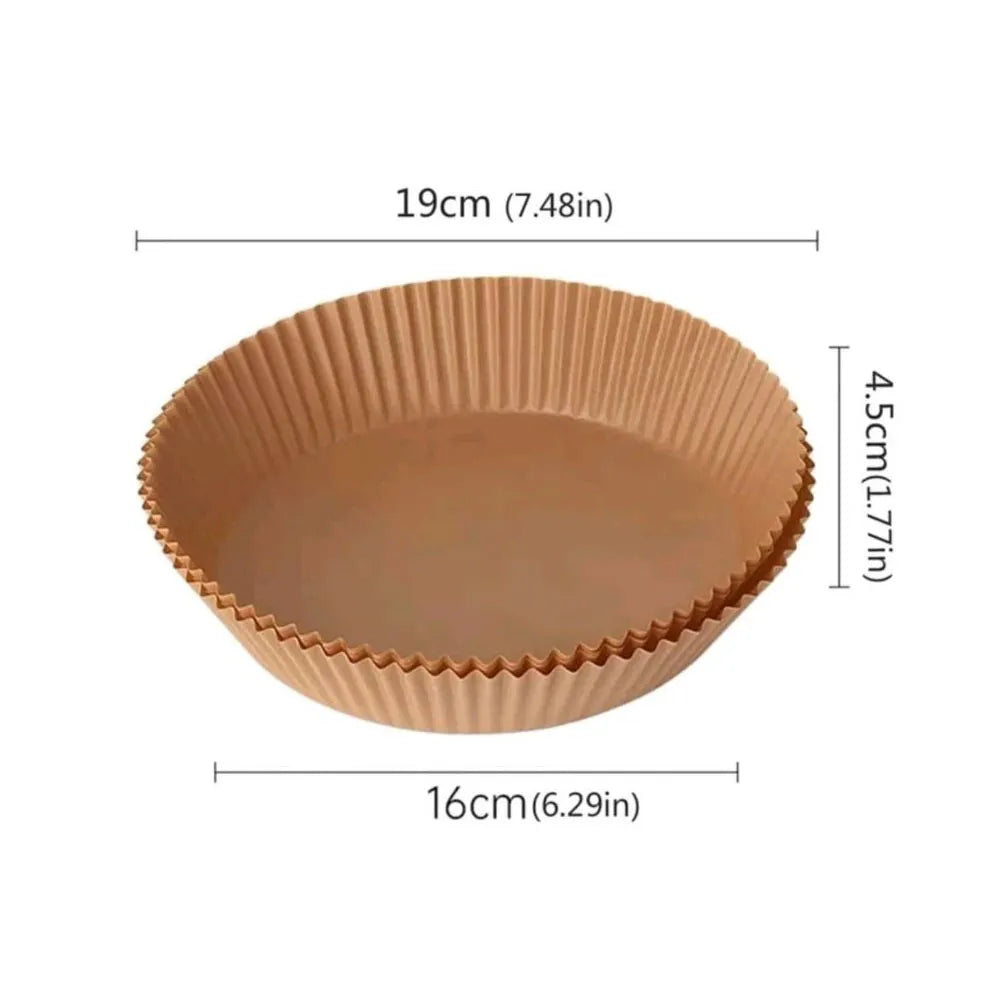 Papel Desechable Antiadherente para Air Fryers 16×4.5cm 100 Unidades