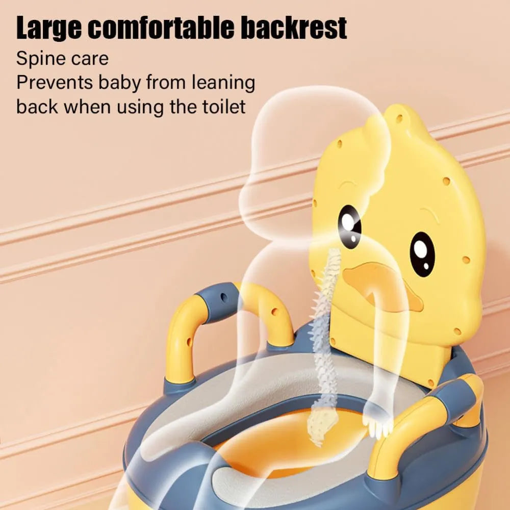 Pelela Bacinica Baño Infantil para Niños/as con Cojín de Patito Color Amarillo