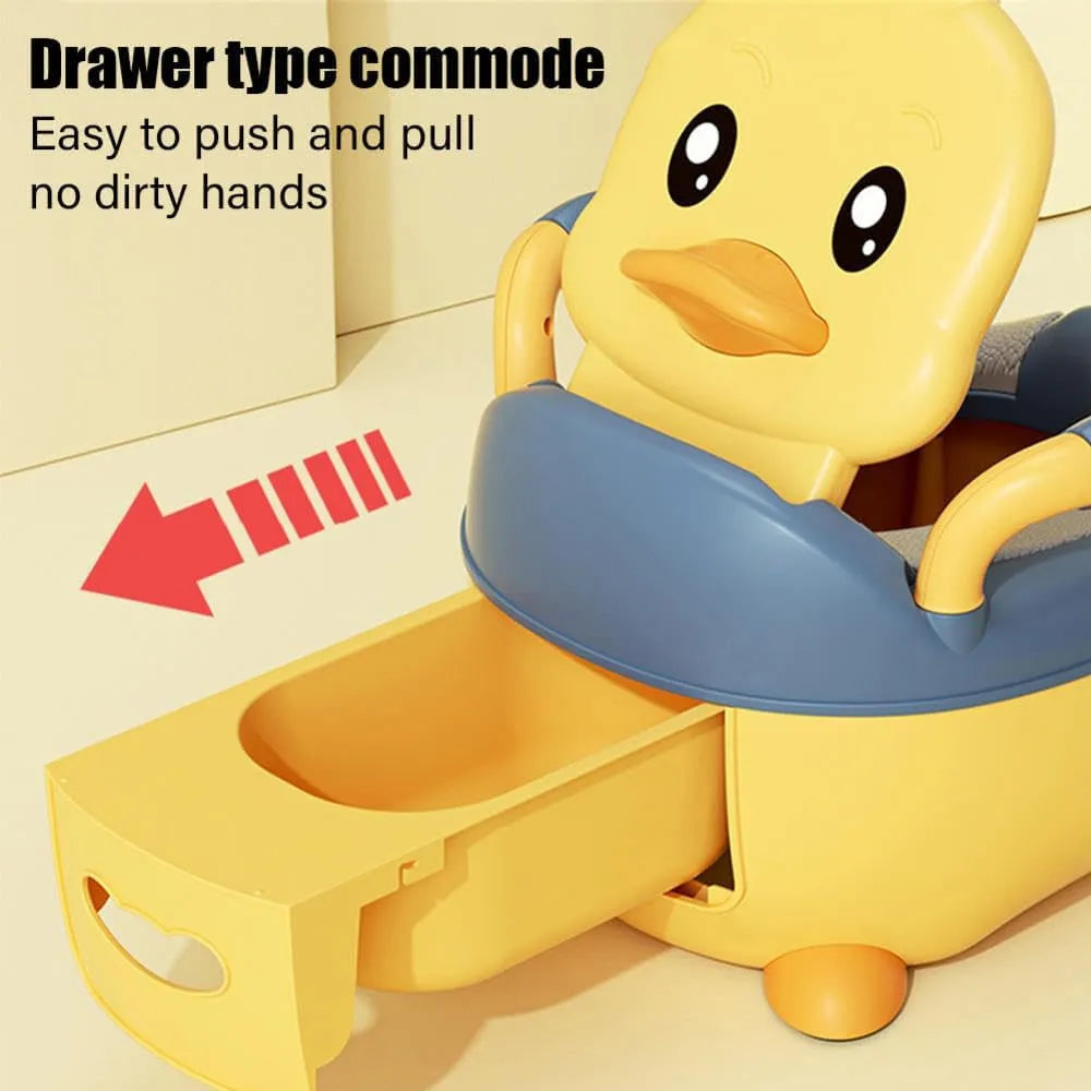 Pelela Bacinica Baño Infantil para Niños/as con Cojín de Patito Color Amarillo