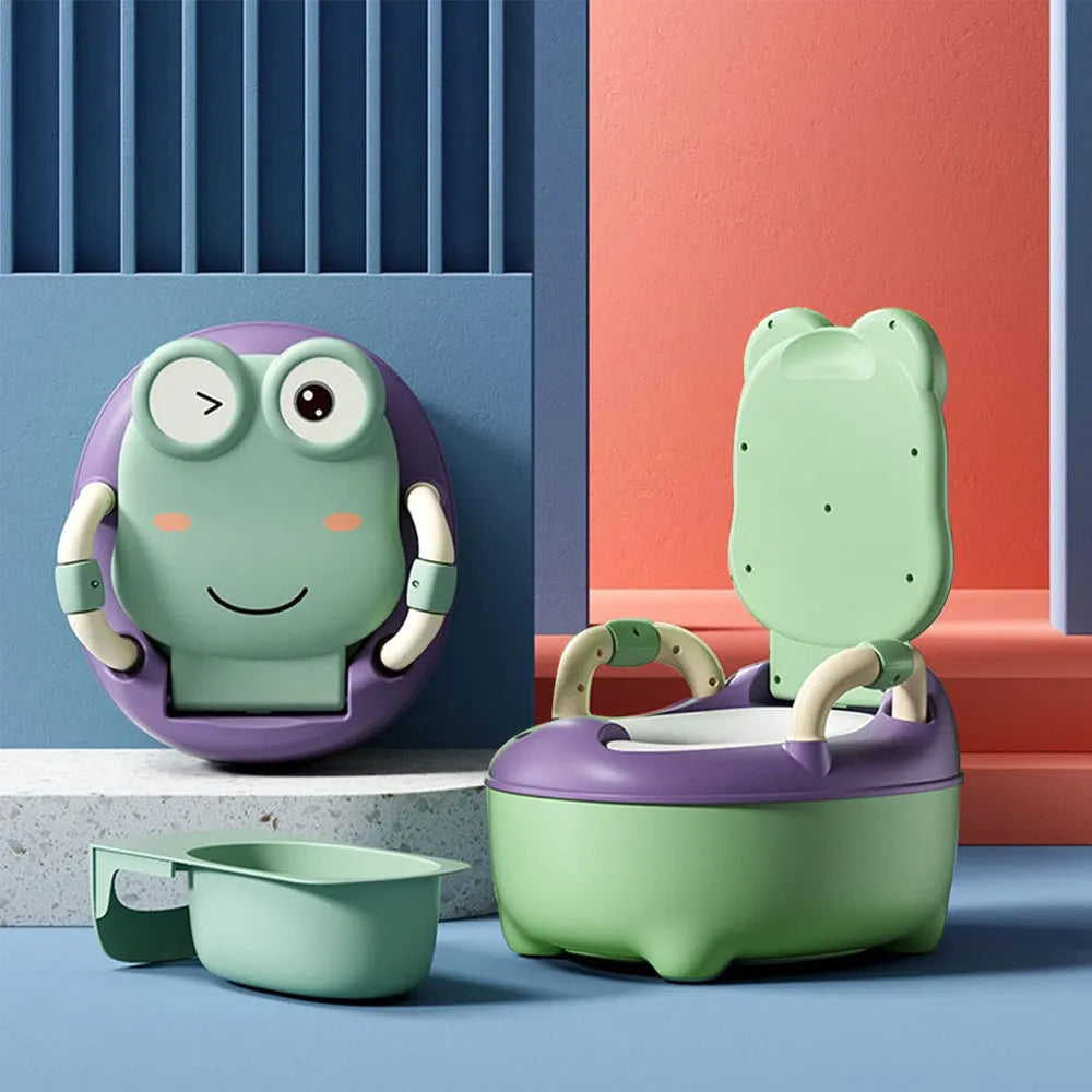 Pelela Bacinica Baño Infantil para Niños/as con Cojín de Ranita Color Verde