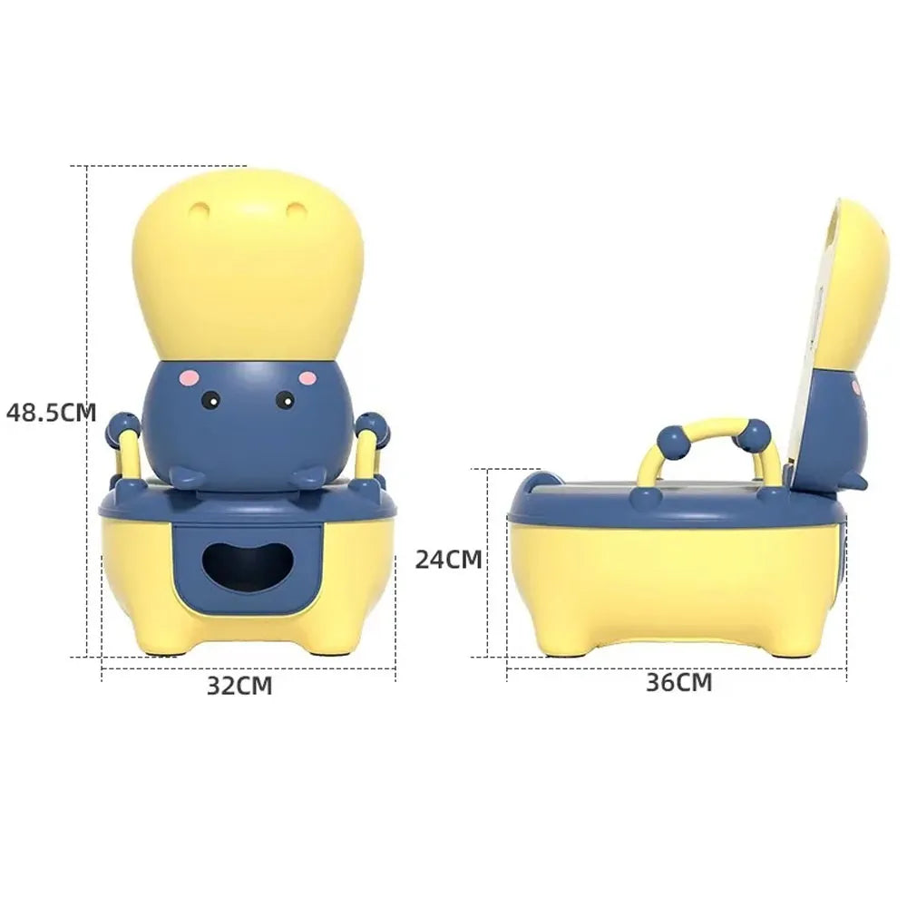 Pelela Bacinica Baño Infantil para Niños/as con Cojín de Hipopotamo Color Amarillo