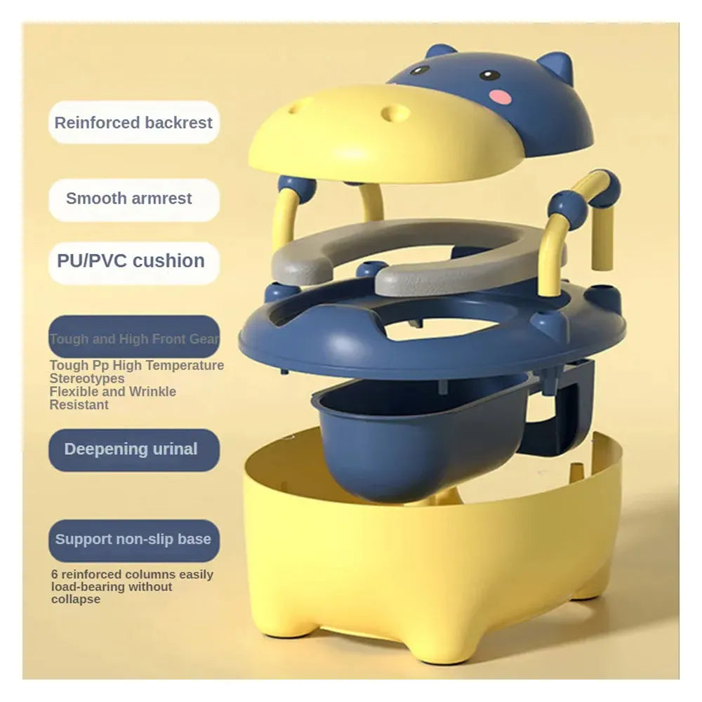 Pelela Bacinica Baño Infantil para Niños/as con Cojín de Hipopotamo Color Amarillo