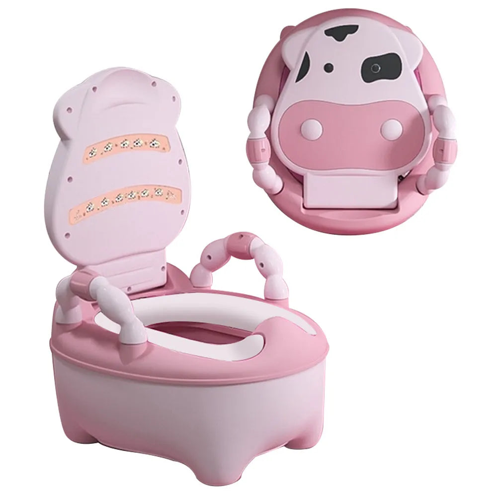 Pelela Bacinica Baño Infantil para Niños/as con Cojín de Vaquita Color Rosa