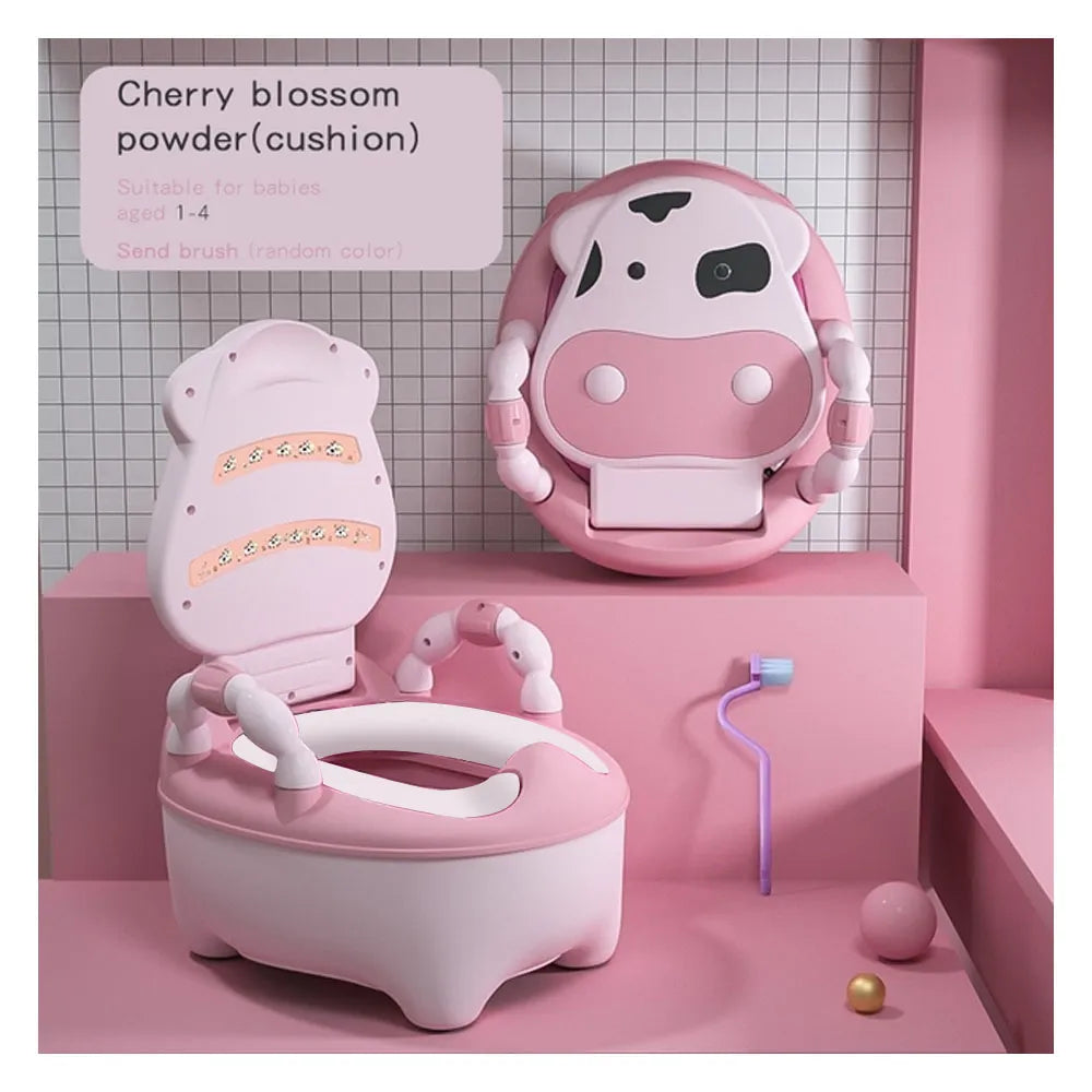 Pelela Bacinica Baño Infantil para Niños/as con Cojín de Vaquita Color Rosa
