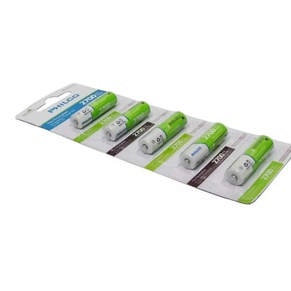 Pilas NI-MH Recargables 1.2V Philco AA 2700mAh 42ULX-5H270 de 5 Unidades