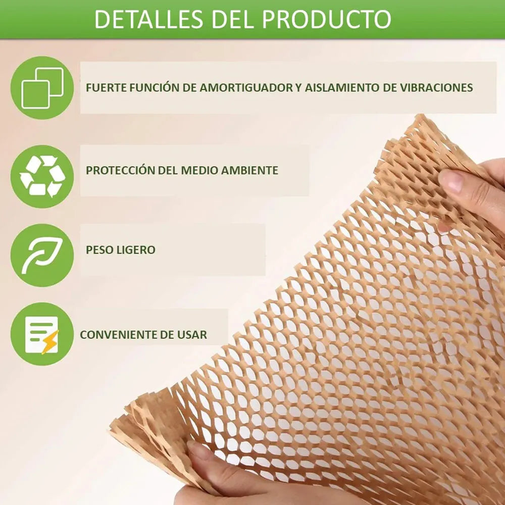 Rollo Papel Kraft 50 cm. x 50 Metros de Panal de Abeja