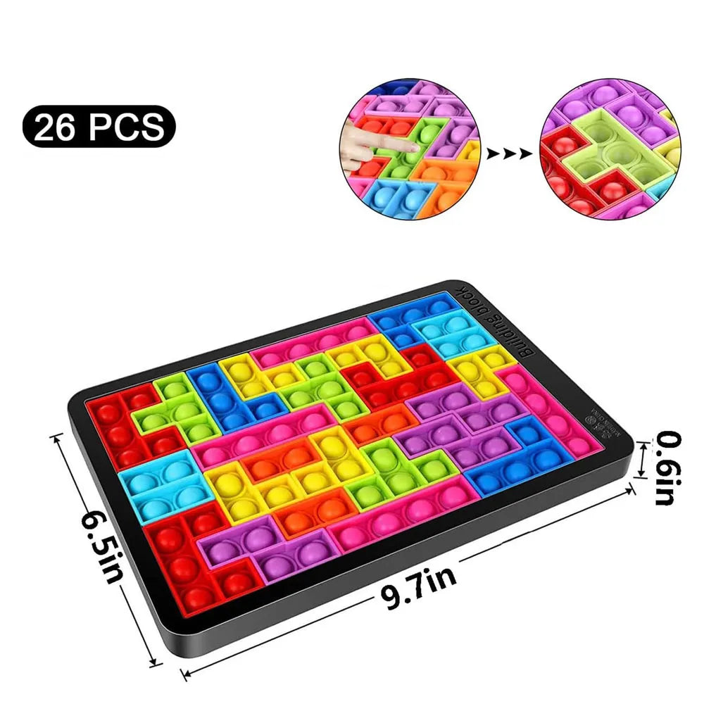 Rompe Cabeza de Tetris Pop-Its 26 Piezas Color Negro