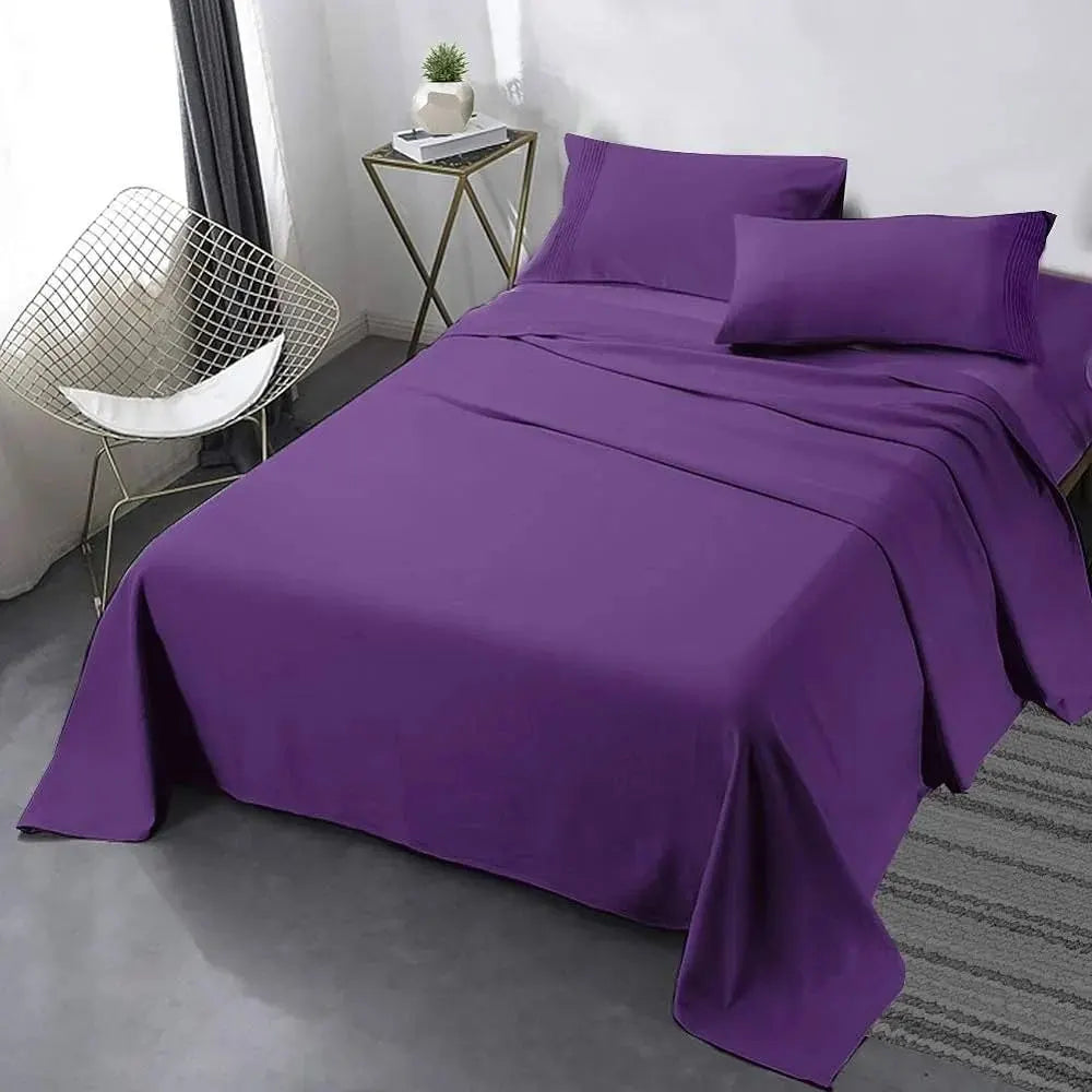 Sabana 144 Hilos 50% Poliester 50% Algodón 1.5 Plaza Color Violeta