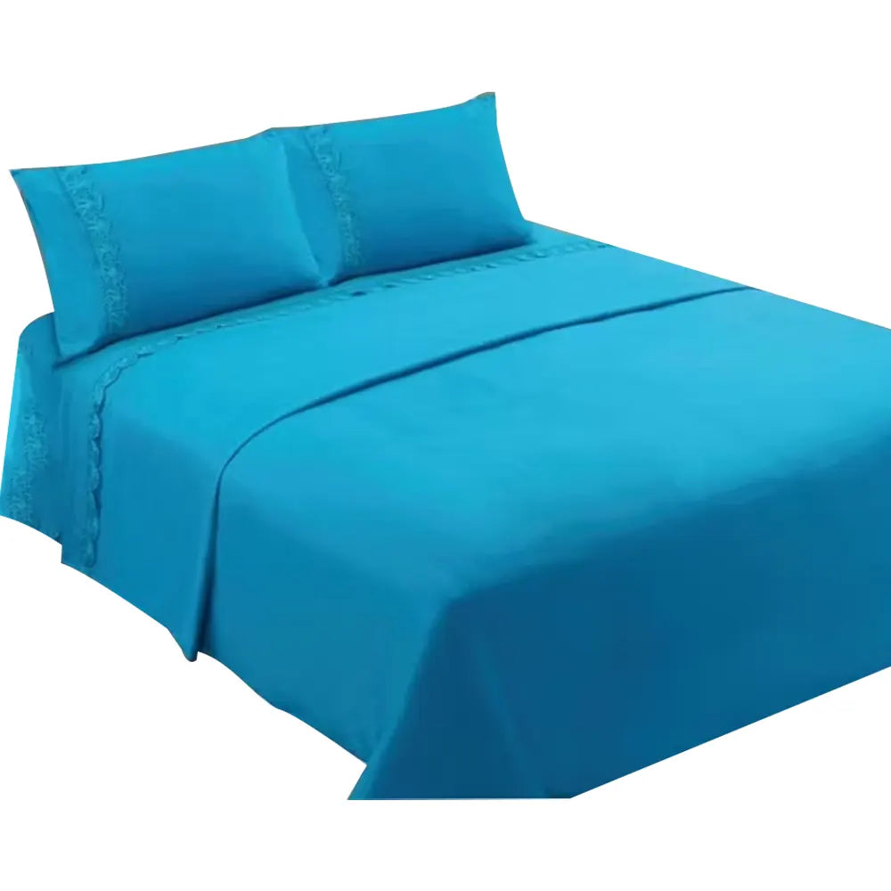 Sabana 144 Hilos 50% Poliester 50% Algodón 2 Plaza Color Celeste