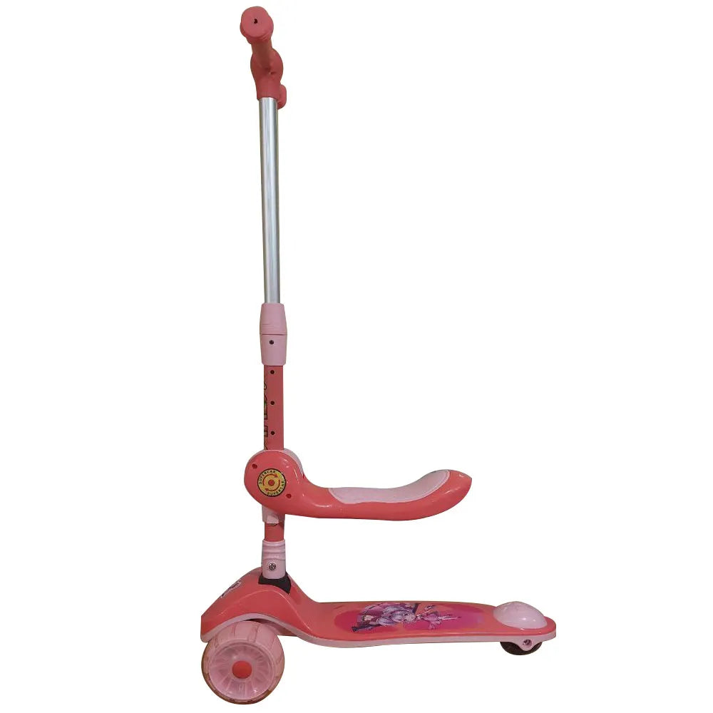 Scooter Monopatin 3 Ruedas con Luces y Silla Color Rosa