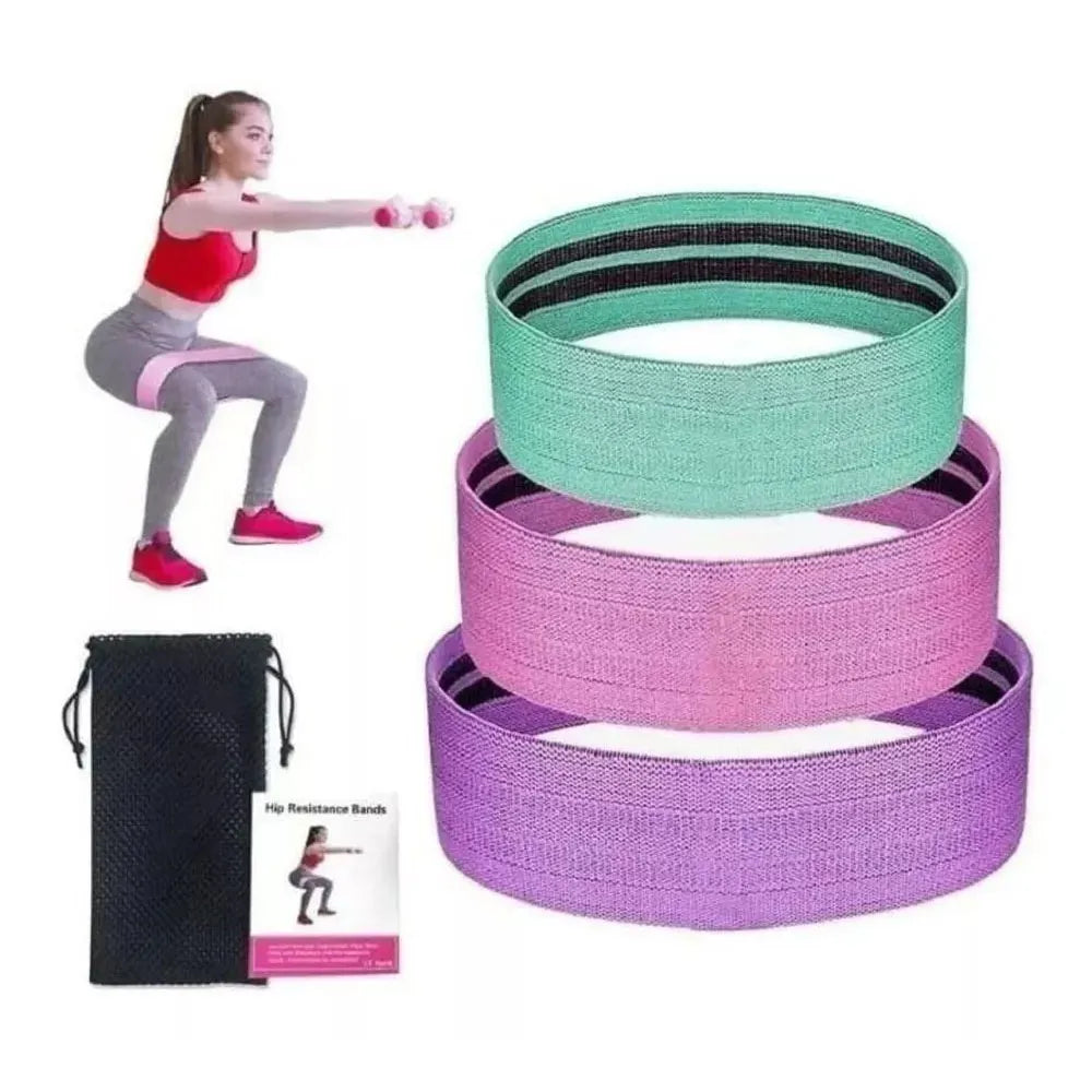 Set 3 Bandas Elásticas Resistencia Ejercicio Entrenamiento