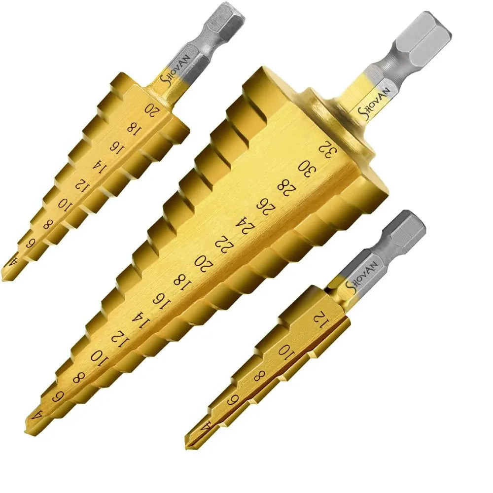 Set 3 Brocas HSS Conicas 4 a 32mm