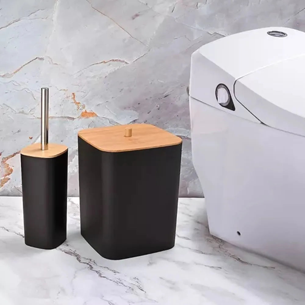 Set Accesorios para Baños de 6 Piezas Color Madera-Negro