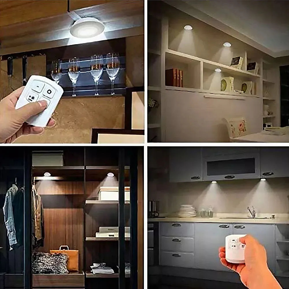 Set de 3 Luces LED COB Tactiles con Control Remoto