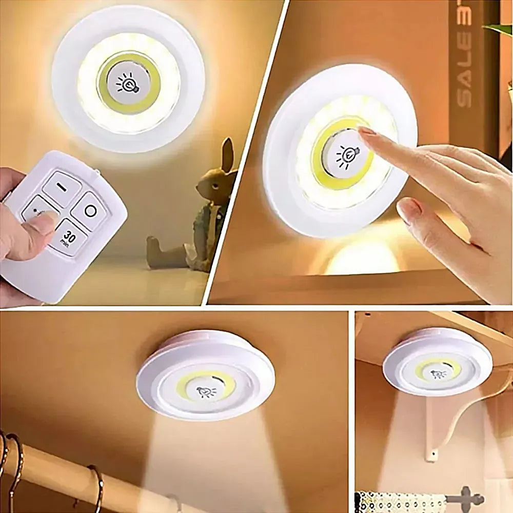 Set de 3 Luces LED COB Tactiles con Control Remoto