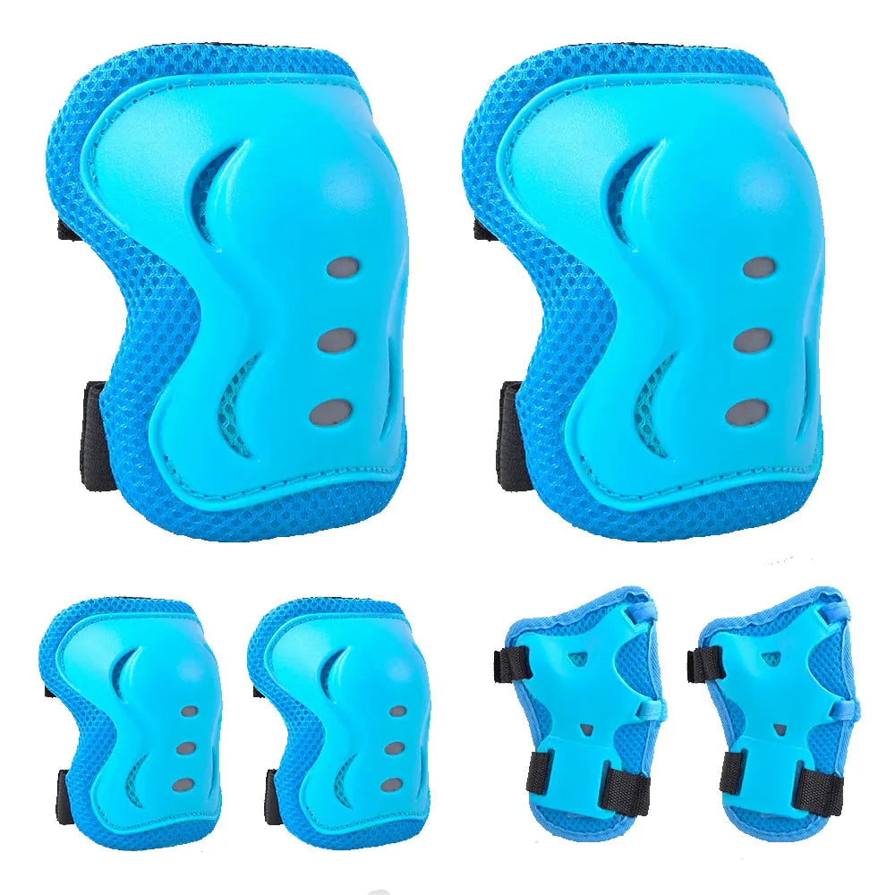 Set de Protección Juvenil Niño/a Codera, Rodillera y Muñequera Color Celeste