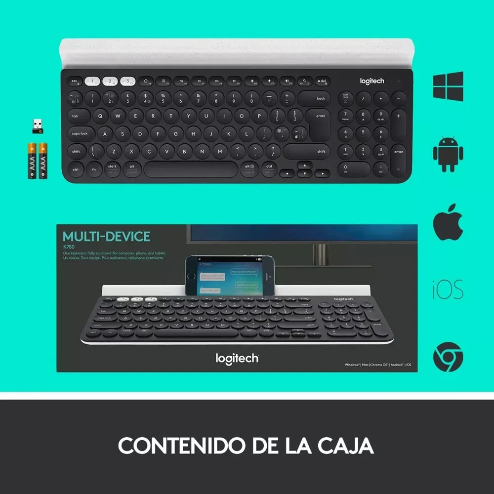 Teclado Inalámbrico Bluetooth Logitech Multi-Device K780