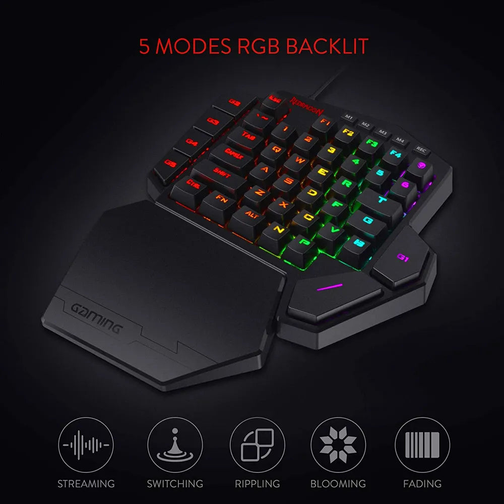 Teclado Mecánico Game One Hand Redragon K585 RGB