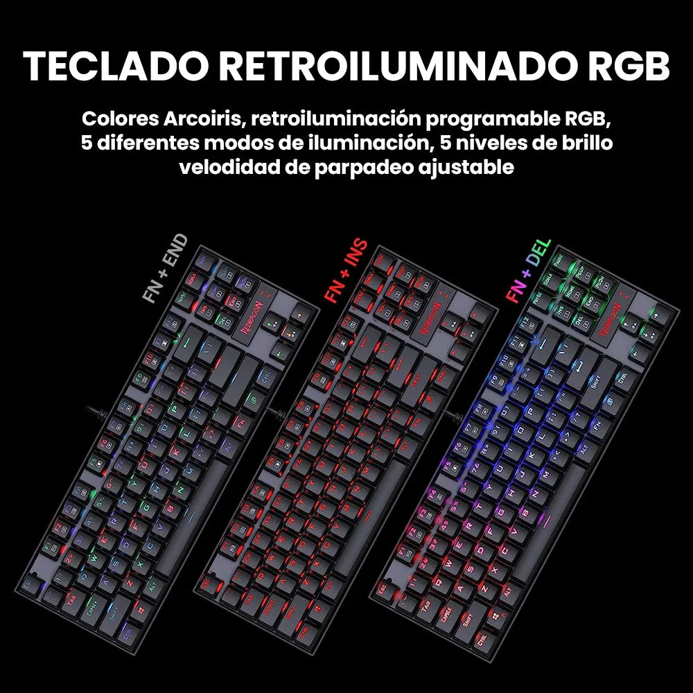 Teclado Mecanico Gamer Redragon Kumara K552RGB-1