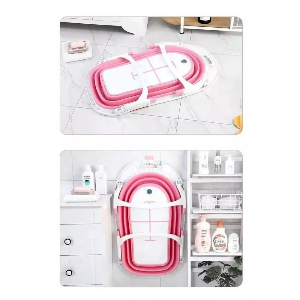 Tina Bebe Bañera Plegable + Malla Color Rosa