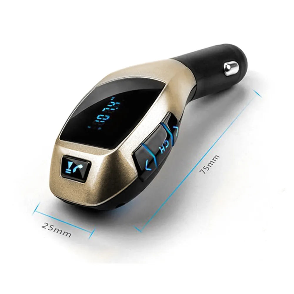 Transmisor Fm Bluetooth Para Autos X6 Color Dorado