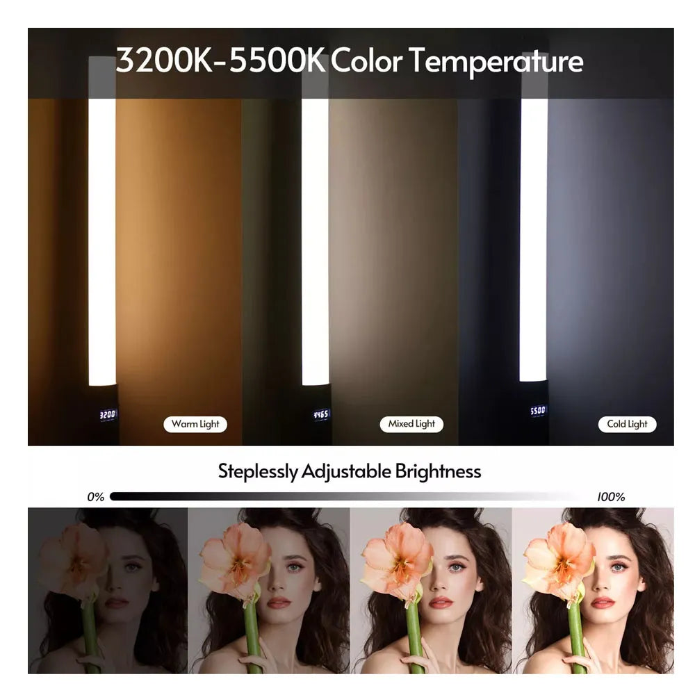 Vara LED Luz de Relleno Fotográfia RGB + Control Remoto + Trípode